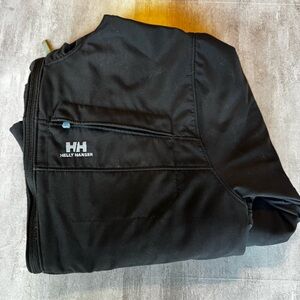 Helly Hansen Soft shell Hooded Fleece Lined Full Zip Jacket Mens‎ Sz Large Black